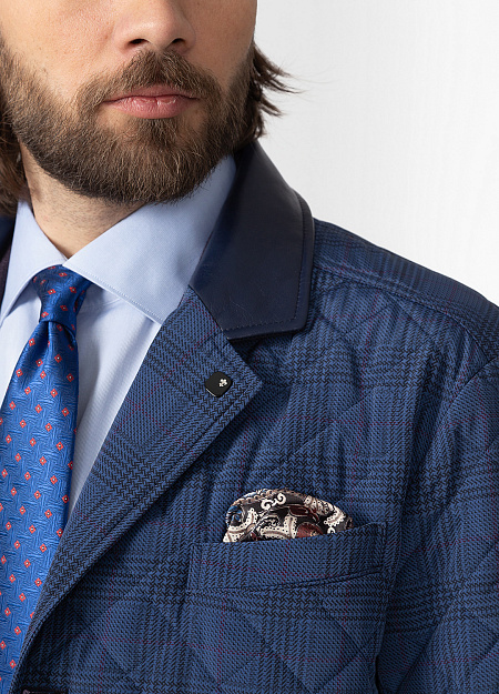 Стеганая куртка-пиджак для мужчин бренда Meucci (Италия), арт. 3990 - фото. Цвет: Синий. Купить в интернет-магазине https://shop.meucci.ru
