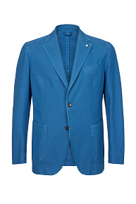 Летний пиджак из хлопка синего цвета 15834/3 2837 (15834/3 2837)