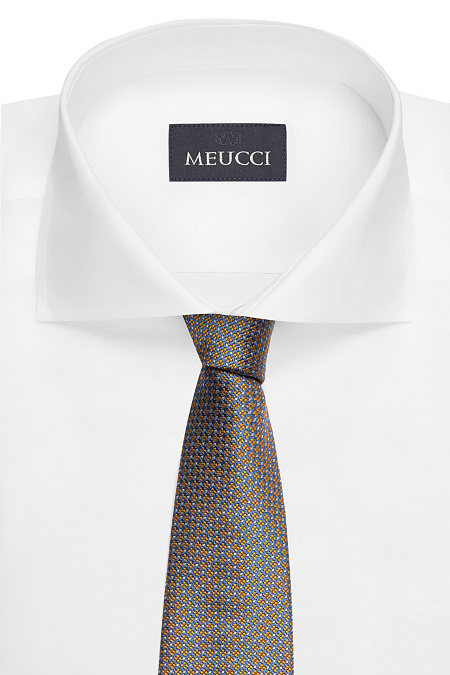 Шелковый галстук темно-синего цвета с орнаментом для мужчин бренда Meucci (Италия), арт. EKM212202-24 - фото. Цвет: Синий, цветной орнамент. Купить в интернет-магазине https://shop.meucci.ru
