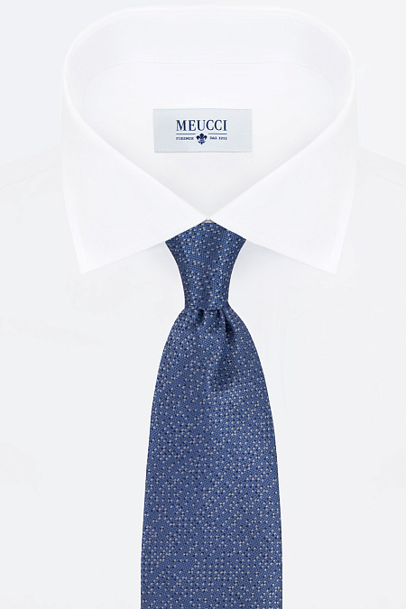 Шелковый галстук для мужчин бренда Meucci (Италия), арт. 44292/2 - фото. Цвет: Синий. Купить в интернет-магазине https://shop.meucci.ru
