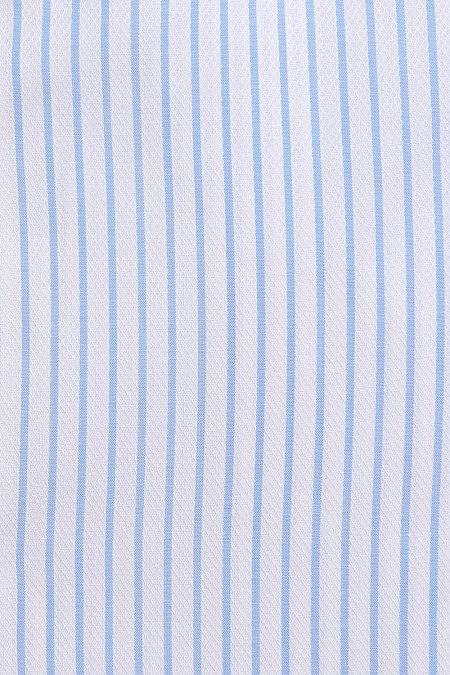 Модная мужская приталенная рубашка в полоску арт. SL 90205 R 12171/141508 от Meucci (Италия) - фото. Цвет: Белый/голубой.

