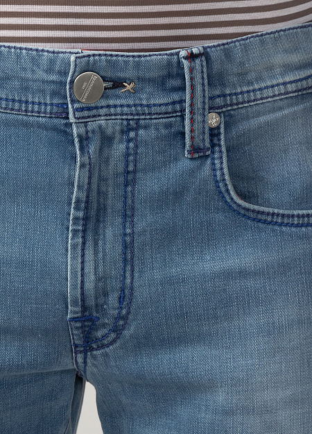 Мужские брендовые голубые джинсы арт. D754-2 YEAR Meucci (Италия) - фото. Цвет: Голубой. Купить в интернет-магазине https://shop.meucci.ru
