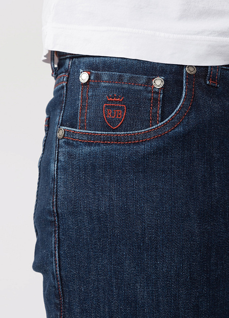 Мужские брендовые темно-синие джинсы арт. T44 TRZ/W00C Meucci (Италия) - фото. Цвет: Темно-синий. Купить в интернет-магазине https://shop.meucci.ru
