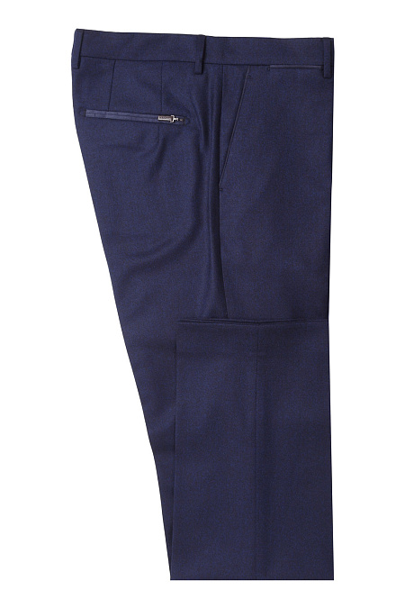 Мужские брендовые темно-синие брюки из шерсти арт. 7WA379.001 DARK BLUE/2 Meucci (Италия) - фото. Цвет: Темно-синий . Купить в интернет-магазине https://shop.meucci.ru
