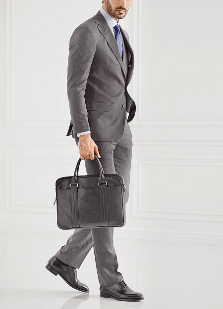 Кожаная сумка для мужчин бренда Meucci (Италия), арт. O-78125 - фото. Цвет: Черный. Купить в интернет-магазине https://shop.meucci.ru
