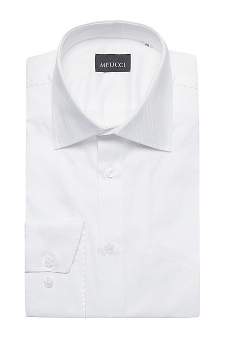 Модная мужская рубашка белого цвета с микродизайном арт. SL 9020 RL BAS 0191/182057 от Meucci (Италия) - фото. Цвет: Белый с микродизайном. Купить в интернет-магазине https://shop.meucci.ru

