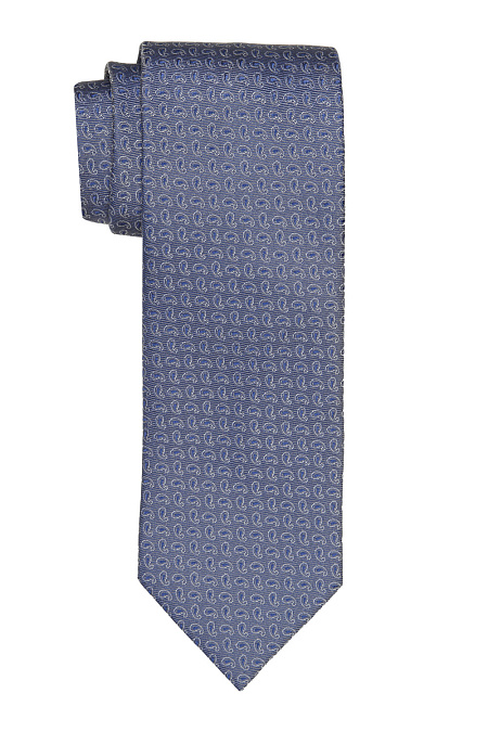 Синий галстук с орнаментом для мужчин бренда Meucci (Италия), арт. 89120/7 - фото. Цвет: Сиреневый, орнамент. Купить в интернет-магазине https://shop.meucci.ru
