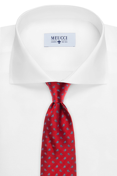Шелковый галстук красного цвета для мужчин бренда Meucci (Италия), арт. 7451/2 - фото. Цвет: Красный. Купить в интернет-магазине https://shop.meucci.ru
