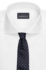 Темно-синий галстук из шелка с орнаментом (EKM212202-63)