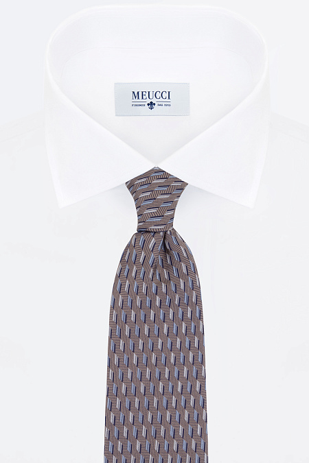 Серый галстук с мелким орнаментом для мужчин бренда Meucci (Италия), арт. 44183/5 - фото. Цвет: Серый. Купить в интернет-магазине https://shop.meucci.ru
