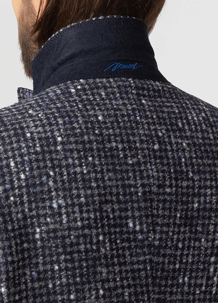 Шерстяное пальто в клетку для мужчин бренда Meucci (Италия), арт. R 2132/00 - фото. Цвет: Темно-синий. Купить в интернет-магазине https://shop.meucci.ru
