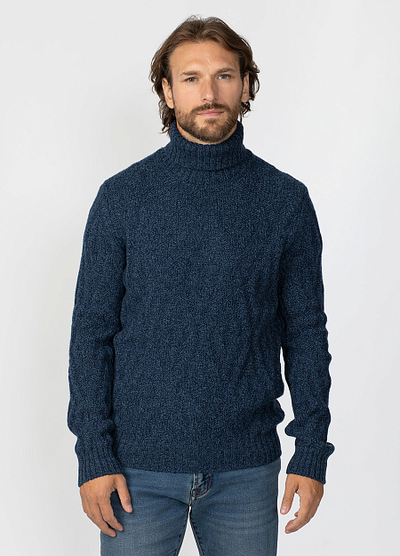 Шерстяной вязаный свитер тёмно-синий  для мужчин бренда Meucci (Италия), арт. 13166/22622/858 - фото. Цвет: Тёмно-синий. Купить в интернет-магазине https://shop.meucci.ru
