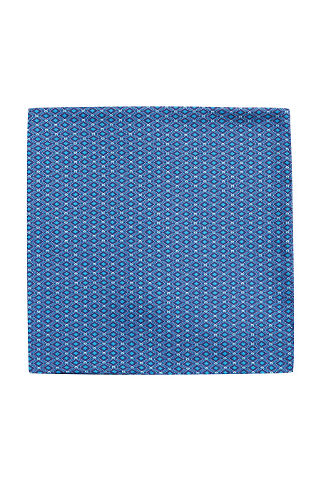 Шелковый платок с орнаментом для мужчин бренда Meucci (Италия), арт. 37256/1 - фото. Цвет: Синий. Купить в интернет-магазине https://shop.meucci.ru
