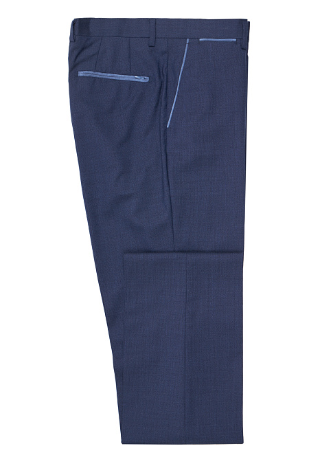 Брюки из шерсти синего цвета  для мужчин бренда Meucci (Италия), арт. CP8128 NAVY - фото. Цвет: Синий. Купить в интернет-магазине https://shop.meucci.ru
