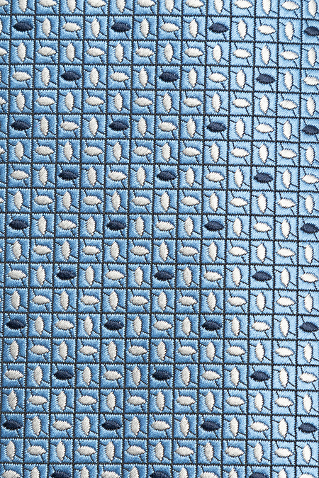 Галстук голубого цвета с орнаментом для мужчин бренда Meucci (Италия), арт. EKM212202-82 - фото. Цвет: Голубой с орнаментом. Купить в интернет-магазине https://shop.meucci.ru
