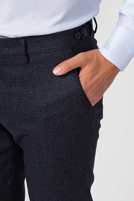 Мужские брендовые брюки арт. AN4326 NAVY Meucci (Италия) - фото. Цвет: Тёмно-синий. Купить в интернет-магазине https://shop.meucci.ru
