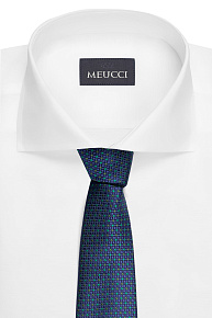 Темно-синий галстук с мелким цветным орнаментом (EKM212202-83)