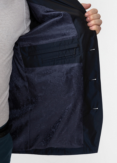 Куртка-френч синего цвета для мужчин бренда Meucci (Италия), арт. 28221 - фото. Цвет: Синий. Купить в интернет-магазине https://shop.meucci.ru
