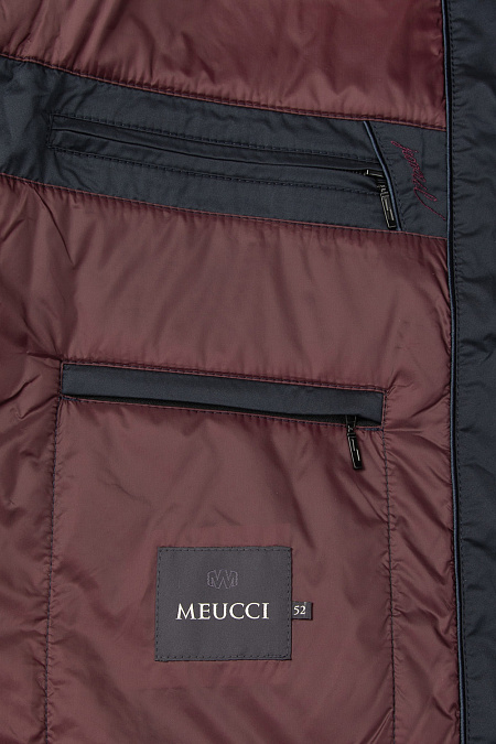 Укороченный стеганый пуховик  для мужчин бренда Meucci (Италия), арт. 8215 - фото. Цвет: Темно-синий. Купить в интернет-магазине https://shop.meucci.ru
