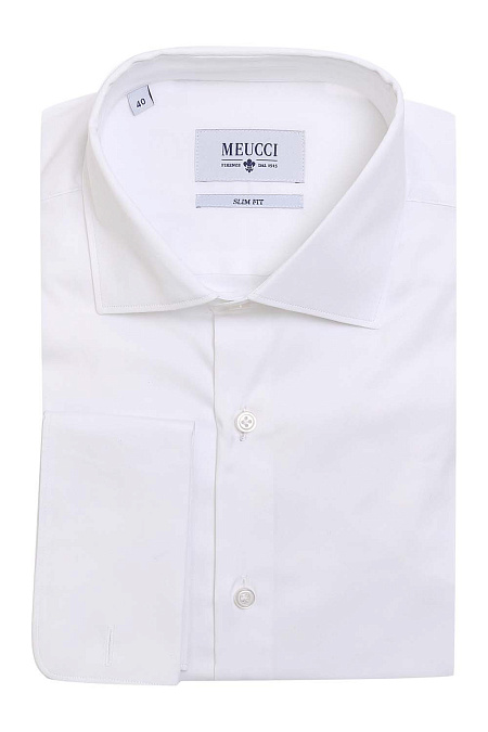Модная мужская классическая рубашка под запонки арт. SL 91604 R 10271/141103Z от Meucci (Италия) - фото. Цвет: Белый. Купить в интернет-магазине https://shop.meucci.ru

