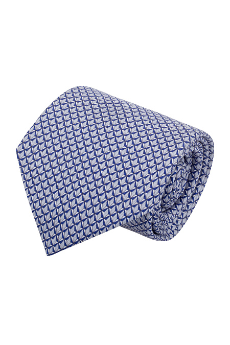 Синий галстук с микроузором для мужчин бренда Meucci (Италия), арт. 7306/2 - фото. Цвет: Синий/Серый. Купить в интернет-магазине https://shop.meucci.ru
