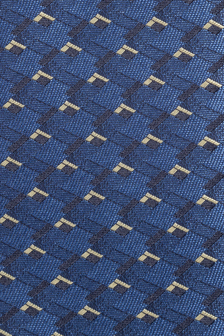 Галстук из шелка для мужчин бренда Meucci (Италия), арт. 40114/2 - фото. Цвет: Синий с рисунком. Купить в интернет-магазине https://shop.meucci.ru
