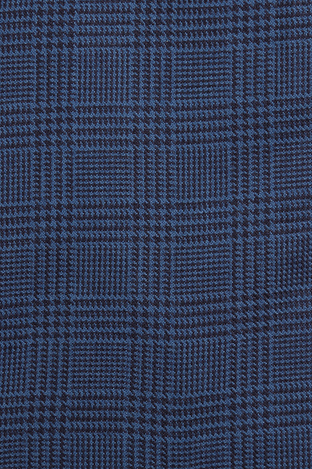 Модная мужская приталенная рубашка в клетку арт. SL 91902 R 22171/141590 от Meucci (Италия) - фото. Цвет: Синий, рисунок крупная клетка.

