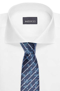 Синий галстук с орнаментом (03202006-33)