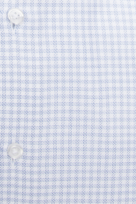 Модная мужская рубашка хлопковая белая в клетку  арт. SL 902022 RL 91AG/302212 от Meucci (Италия) - фото. Цвет: Белый в клетку.
