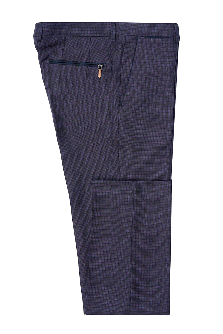 Мужские брюки из шерсти темно-фиолетовые  арт. VB 9371 Bordeaux Meucci (Италия) - фото. Цвет: Фиолетовый. Купить в интернет-магазине https://shop.meucci.ru
