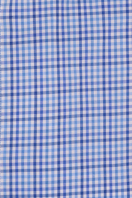 Модная мужская рубашка с длинным рукавом в сине-голубую клетку  арт. SL 0191200714 R CEL/220222 от Meucci (Италия) - фото. Цвет: Сине-голубая клетка. Купить в интернет-магазине https://shop.meucci.ru

