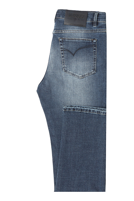 Мужские брендовые темно-синие джинсы (slim fit) арт. SL 30/4444 Meucci (Италия) - фото. Цвет: Синий. Купить в интернет-магазине https://shop.meucci.ru
