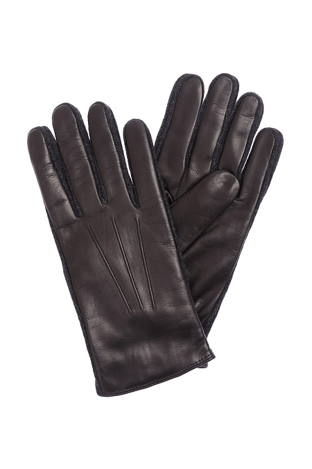 Черные кожаные перчатки для мужчин бренда Meucci (Италия), арт. ZU35 NERO - фото. Цвет: Черный. Купить в интернет-магазине https://shop.meucci.ru
