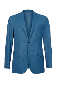 Летний пиджак синего цвета из тонкой шерстяной ткани (K32)