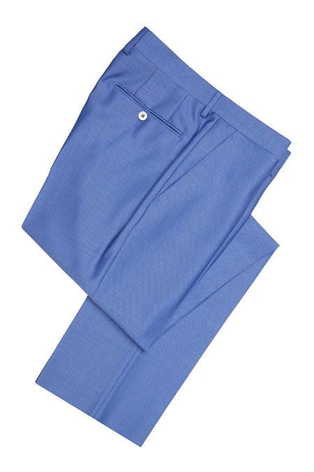 Мужские брендовые классические брюки из шерсти арт. MI 30062/1185 Meucci (Италия) - фото. Цвет: Синий, микродизайн. Купить в интернет-магазине https://shop.meucci.ru
