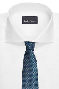 Темно-синий галстук из шелка с цветным орнаментом (EKM212202-38)