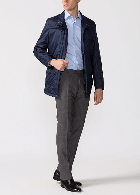 Демисезонная шелковая куртка  для мужчин бренда Meucci (Италия), арт. 12791 - фото. Цвет: Темно-синий. Купить в интернет-магазине https://shop.meucci.ru
