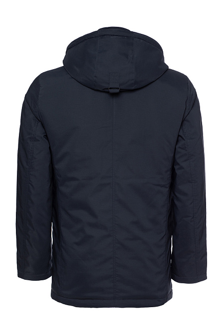 Утепленная куртка-парка средней длины с капюшоном для мужчин бренда Meucci (Италия), арт. 2027 - фото. Цвет: Тёмно-синий. Купить в интернет-магазине https://shop.meucci.ru
