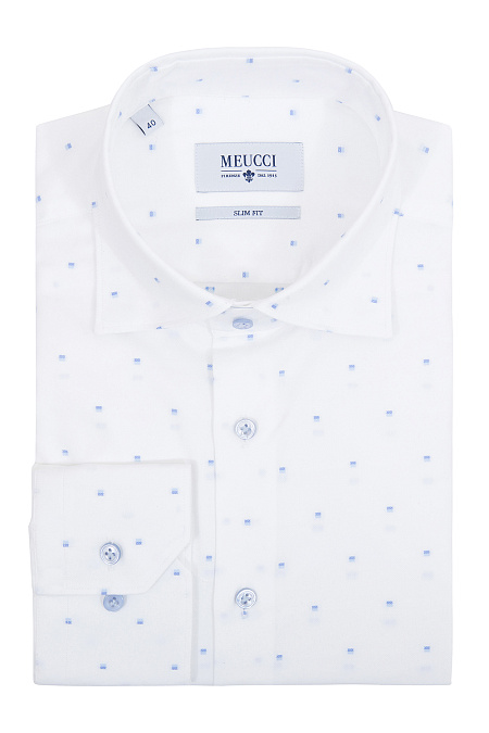 Модная мужская рубашка арт. SL 93502 R 20171/141264 от Meucci (Италия) - фото. Цвет: Белый. Купить в интернет-магазине https://shop.meucci.ru

