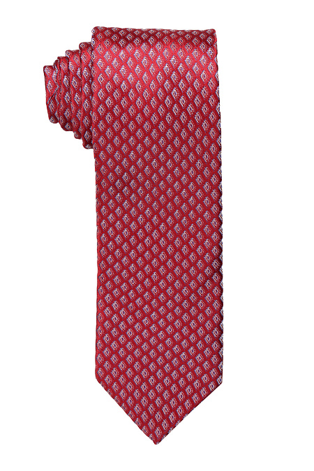 Красный галстук с орнаментом для мужчин бренда Meucci (Италия), арт. 35637/3 8 см. - фото. Цвет: Красный с орнаментом. Купить в интернет-магазине https://shop.meucci.ru
