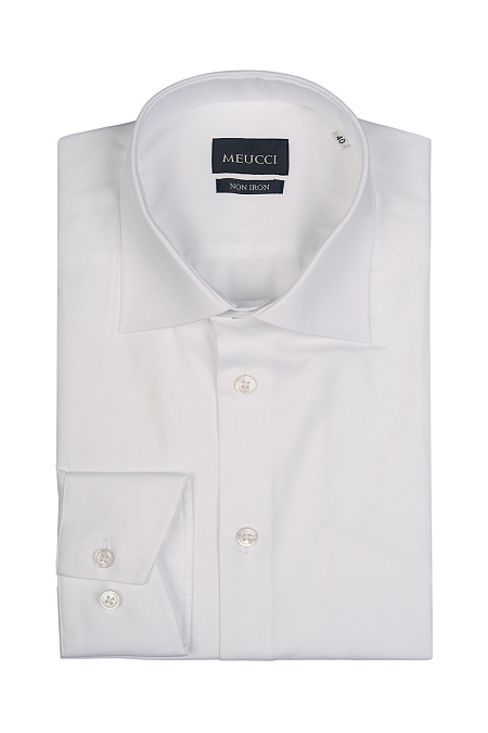 Модная мужская рубашка с длинным рукавом белого цвета арт. SL 0191200714 RL NON/220201 Meucci (Италия) - фото. Цвет: Белый. 