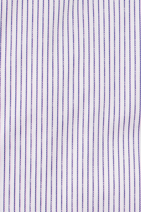 Модная мужская рубашка в полоску с универсальным манжетом арт. SL 902020 RA STR 0191/182042 от Meucci (Италия) - фото. Цвет: Белый, синяя плоска. Купить в интернет-магазине https://shop.meucci.ru

