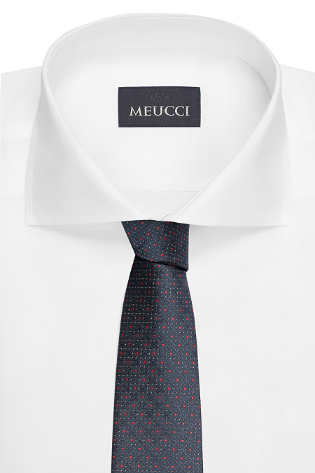 Темно-синий галстук с красным орнаментом для мужчин бренда Meucci (Италия), арт. EKM212202-134 - фото. Цвет: Темно-синий, красный орнамент. Купить в интернет-магазине https://shop.meucci.ru

