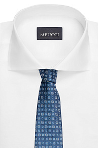 Синий галстук из шелка с цветным орнаментом (EKM212202-28)