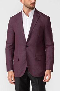 Бордовый пиджак из смеси шерсти, шелка и льна (MI 1200173/7030)