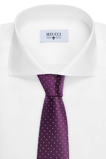 Галстук фиолетового цвета из шелка для мужчин бренда Meucci (Италия), арт. 1309/23 - фото. Цвет: Фиолетовый с рисунком. Купить в интернет-магазине https://shop.meucci.ru
