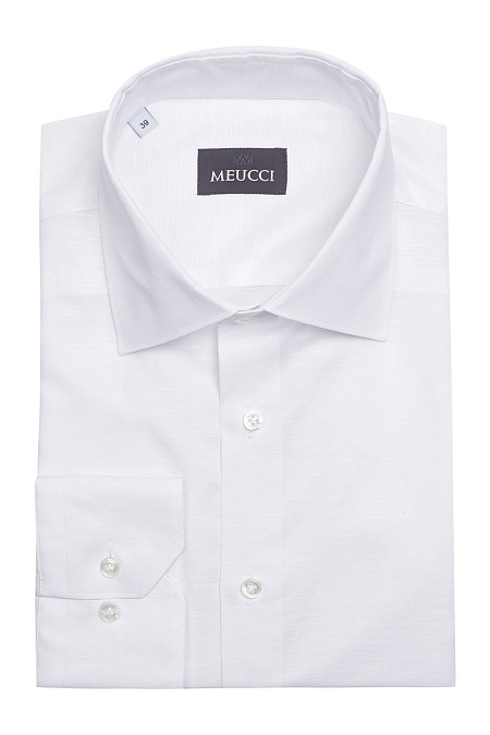 Модная мужская классическая рубашка с длинными рукавами арт. SL 90202 R BAS 0493/141734 Meucci (Италия) - фото. Цвет: Белый, микродизайн. Купить в интернет-магазине https://shop.meucci.ru
