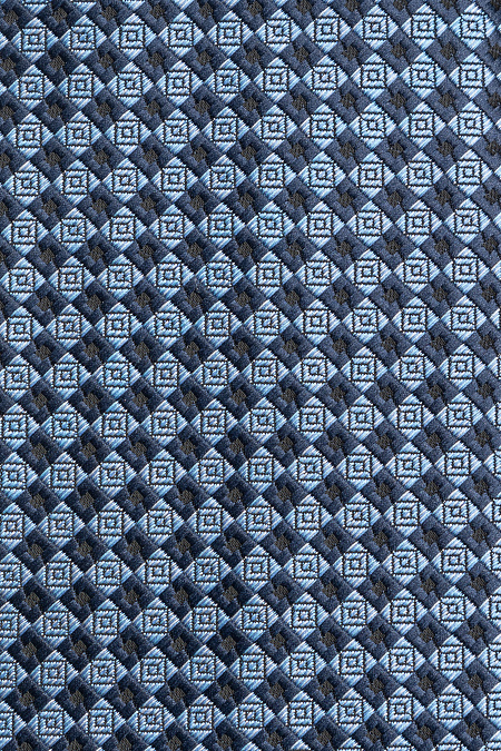Галстук синего цвета с орнаментом для мужчин бренда Meucci (Италия), арт. EKM212202-132 - фото. Цвет: Синий, голубой, орнамент. Купить в интернет-магазине https://shop.meucci.ru

