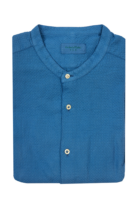 Модная мужская сорочка синего цвета арт. SL070631 от Meucci (Италия) - фото. Цвет: Синий. Купить в интернет-магазине https://shop.meucci.ru

