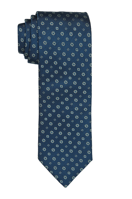 Синий галстук с мелким узором для мужчин бренда Meucci (Италия), арт. 89102/3 - фото. Цвет: Синий с орнаментом. Купить в интернет-магазине https://shop.meucci.ru
